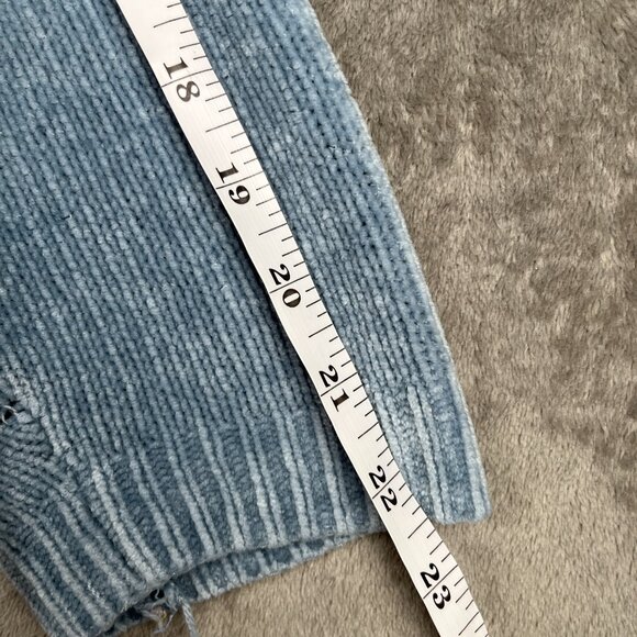 Alfred Dunner Zip-Up Chenille Collared Cardigan Women’s L Light Blue Cable Knit - Picture 7 of 11